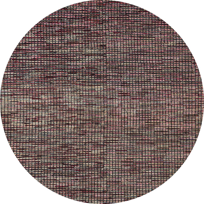 Round Abstract Pink Modern Rug, abs4566