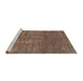 Sideview of Machine Washable Abstract Brown Sugar Brown Rug, wshabs4567