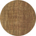 Round Machine Washable Abstract Brown Modern Rug, wshabs4567brn