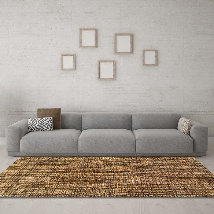 Machine Washable Abstract Brown Modern Rug in a Living Room,, wshabs4567brn