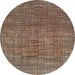 Round Abstract Brown Modern Rug, abs4567