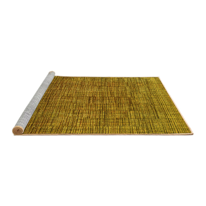 Sideview of Machine Washable Abstract Yellow Modern Rug, wshabs4567yw