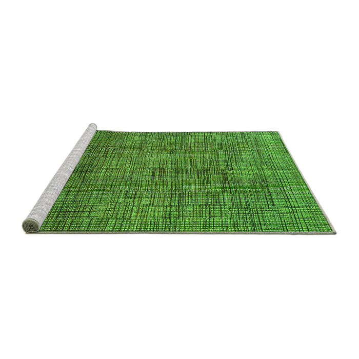 Sideview of Machine Washable Abstract Green Modern Area Rugs, wshabs4567grn