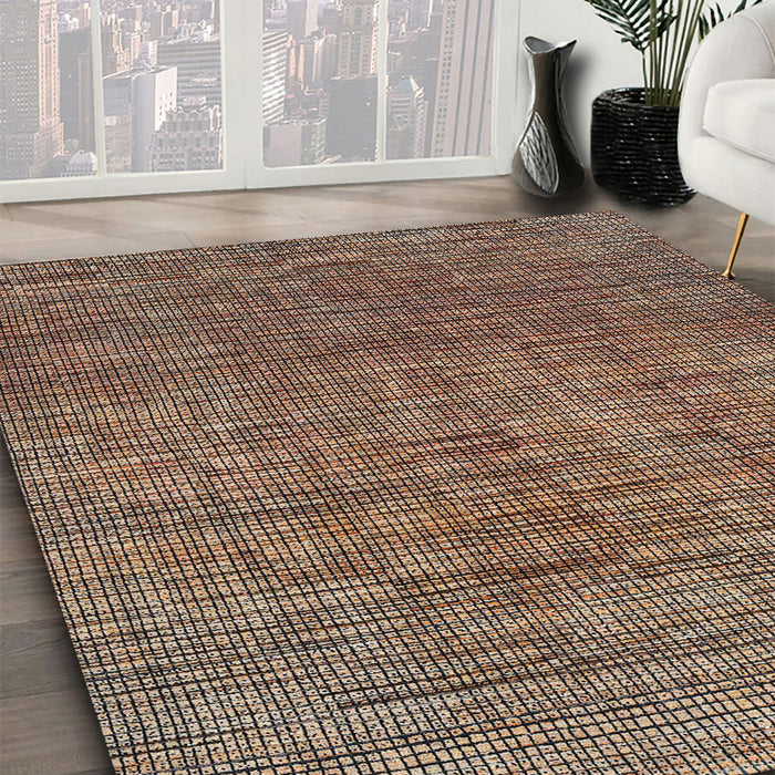 Abstract Brown Modern Rug in Family Room, abs4567