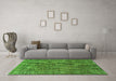 Machine Washable Abstract Green Modern Area Rugs in a Living Room,, wshabs4567grn