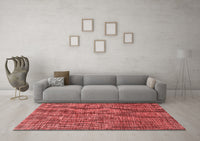 Machine Washable Abstract Red Modern Rug, wshabs4567red