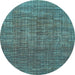 Round Machine Washable Abstract Light Blue Modern Rug, wshabs4567lblu