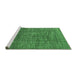 Sideview of Machine Washable Abstract Emerald Green Modern Area Rugs, wshabs4567emgrn