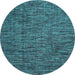 Round Abstract Light Blue Modern Rug, abs4568lblu