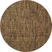 Round Abstract Brown Modern Rug, abs4568brn