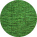 Round Machine Washable Abstract Green Modern Area Rugs, wshabs4568grn