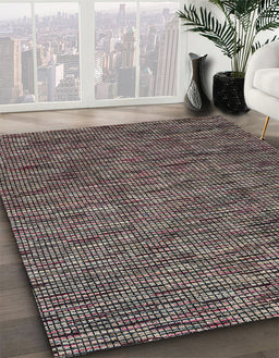 Abstract Pink Modern Rug in Family Room, abs4568
