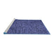 Sideview of Machine Washable Abstract Blue Modern Rug, wshabs4568blu