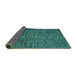 Sideview of Abstract Turquoise Modern Rug, abs4568turq