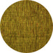 Round Machine Washable Abstract Yellow Modern Rug, wshabs4568yw