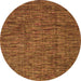 Round Abstract Orange Modern Rug, abs4568org