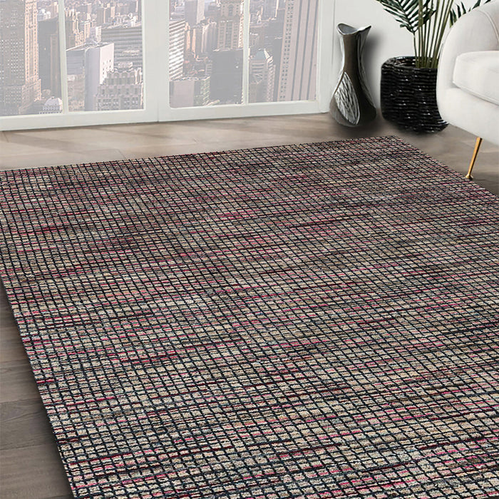 Abstract Pink Modern Rug in Family Room, abs4568