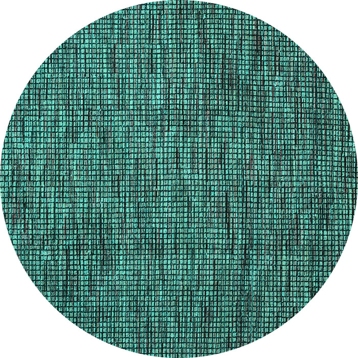 Round Abstract Turquoise Modern Rug, abs4568turq