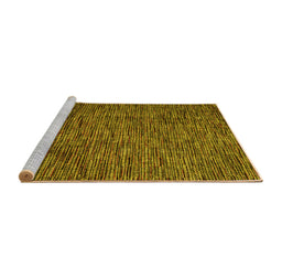 Sideview of Machine Washable Abstract Yellow Modern Rug, wshabs4568yw