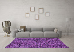 Machine Washable Abstract Purple Modern Area Rugs in a Living Room, wshabs4568pur