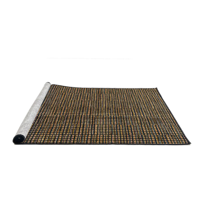 Sideview of Machine Washable Abstract Peru Brown Rug, wshabs4569