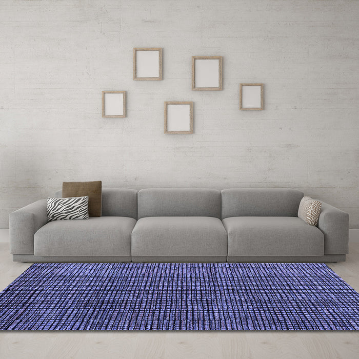 Machine Washable Abstract Blue Modern Rug in a Living Room, wshabs4569blu