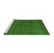 Sideview of Machine Washable Abstract Green Modern Area Rugs, wshabs4569grn