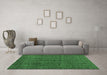 Machine Washable Abstract Emerald Green Modern Area Rugs in a Living Room,, wshabs4569emgrn