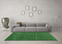 Machine Washable Abstract Emerald Green Modern Rug, wshabs4569emgrn