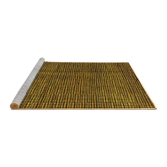 Sideview of Machine Washable Abstract Yellow Modern Rug, wshabs4569yw