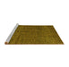 Sideview of Machine Washable Abstract Yellow Modern Rug, wshabs4569yw