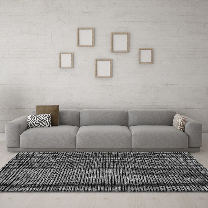 Machine Washable Abstract Gray Modern Rug in a Living Room,, wshabs4569gry