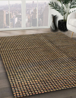 Machine Washable Abstract Peru Brown Rug in a Family Room, wshabs4569