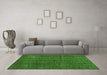 Machine Washable Abstract Green Modern Area Rugs in a Living Room,, wshabs4569grn