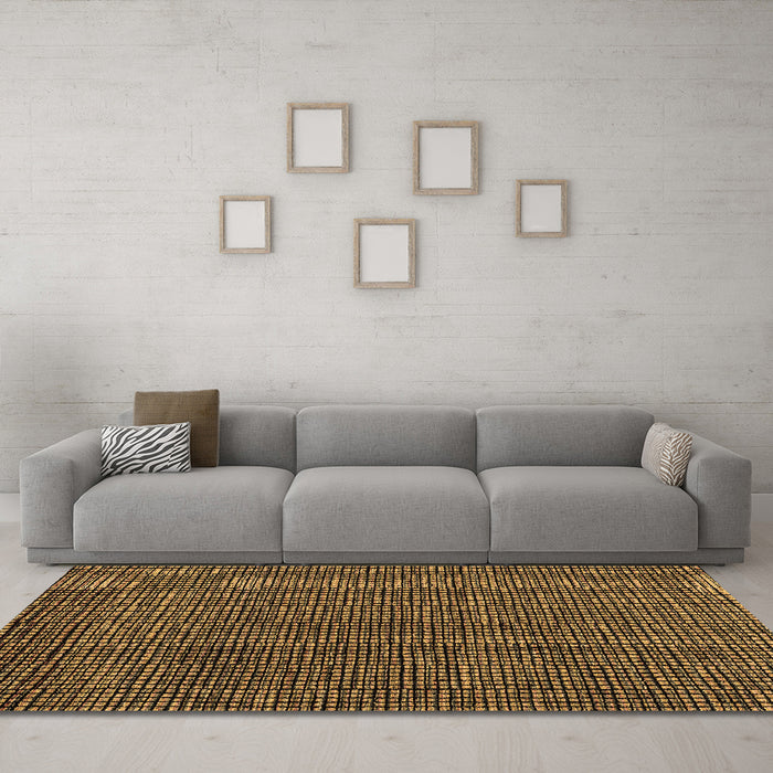 Machine Washable Abstract Brown Modern Rug in a Living Room,, wshabs4569brn