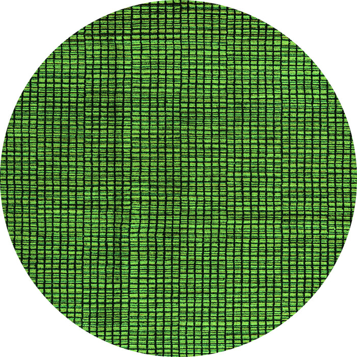 Round Abstract Green Modern Rug, abs4569grn