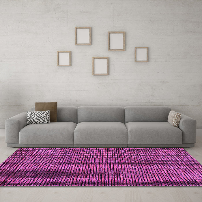 Machine Washable Abstract Pink Modern Rug in a Living Room, wshabs4569pnk