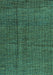 Machine Washable Abstract Turquoise Modern Area Rugs, wshabs4569turq