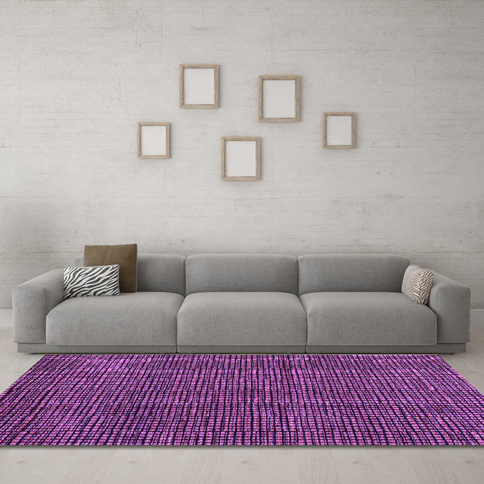 Machine Washable Abstract Purple Modern Area Rugs in a Living Room, wshabs4569pur