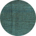 Round Abstract Light Blue Modern Rug, abs4569lblu