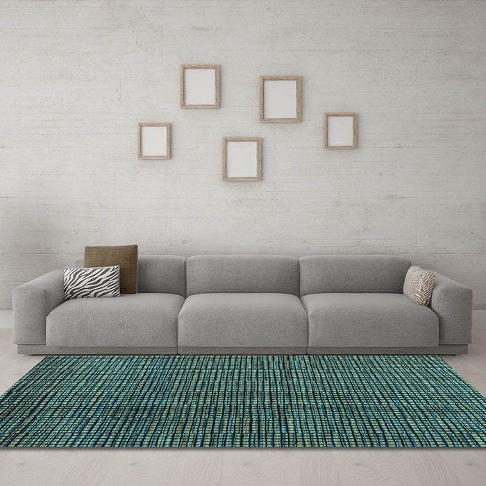 Machine Washable Abstract Light Blue Modern Rug in a Living Room, wshabs4569lblu