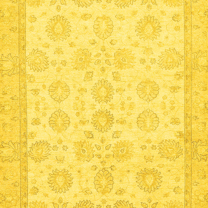 Machine Washable Oriental Yellow Traditional Rug, wshabs456yw