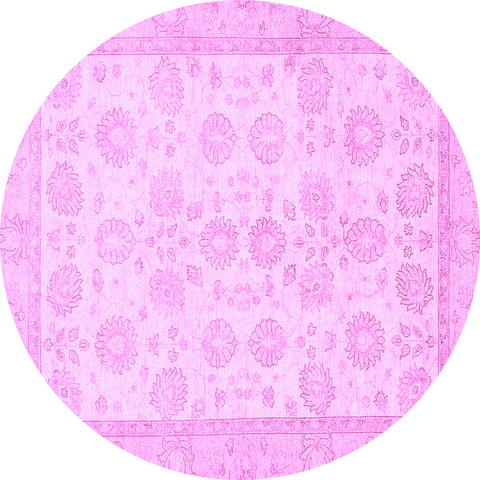 Round Machine Washable Oriental Purple Traditional Area Rugs, wshabs456pur