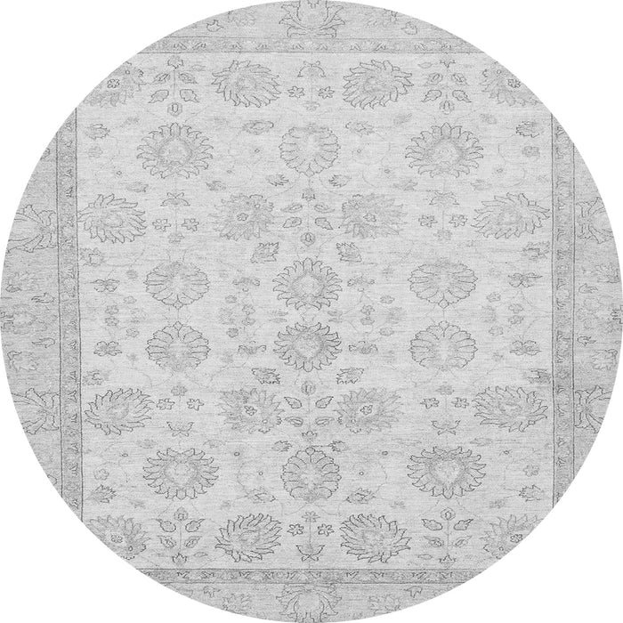 Round Oriental Gray Traditional Rug, abs456gry