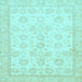 Square Oriental Light Blue Traditional Rug, abs456lblu