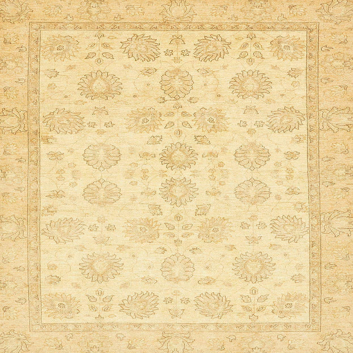 Square Machine Washable Abstract Mustard Yellow Rug, wshabs456