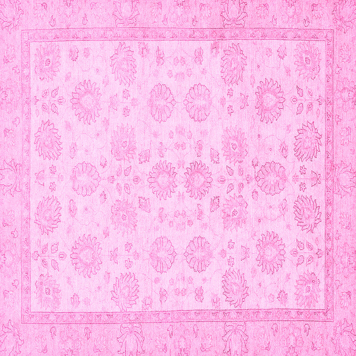 Square Machine Washable Oriental Pink Traditional Rug, wshabs456pnk