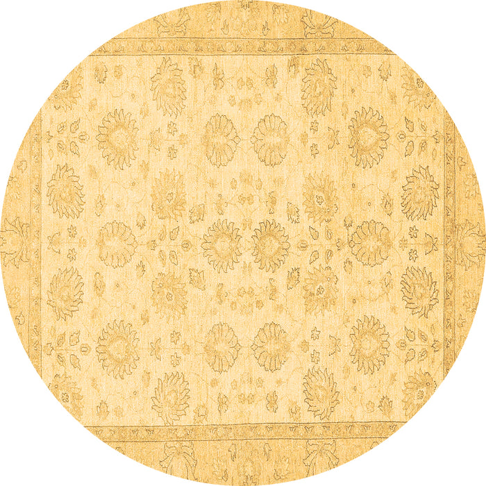 Round Machine Washable Oriental Brown Traditional Rug, wshabs456brn