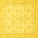 Square Oriental Yellow Traditional Rug, abs456yw