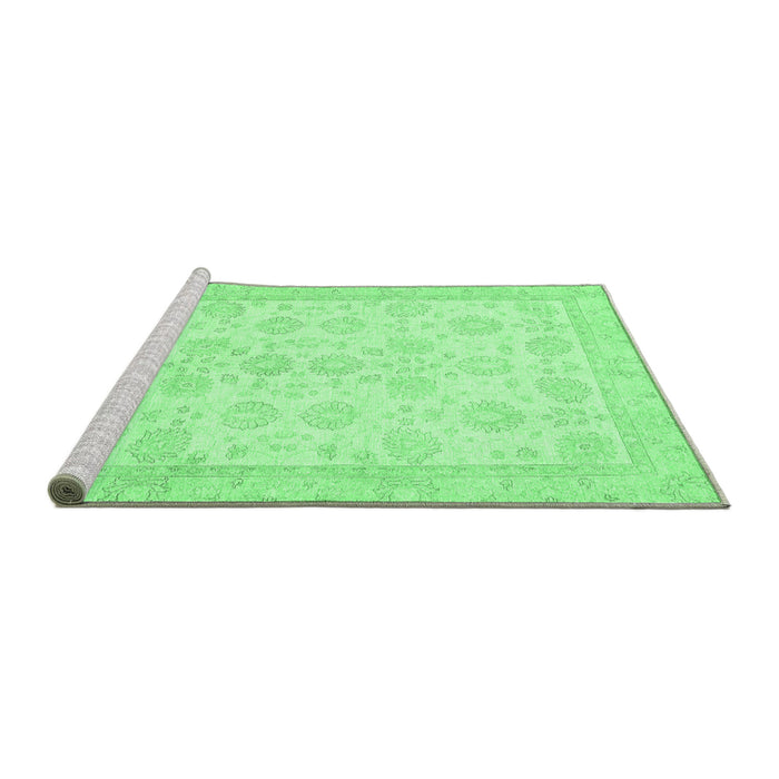 Sideview of Machine Washable Oriental Emerald Green Traditional Area Rugs, wshabs456emgrn